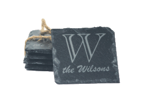 Slate Coasters Personalized